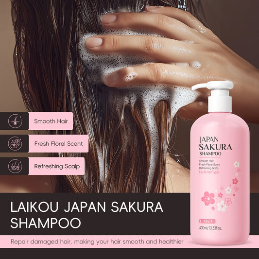 LAIKOU Japan Sakura Shampoo Repair Anti Split Ends Smooth Frizz