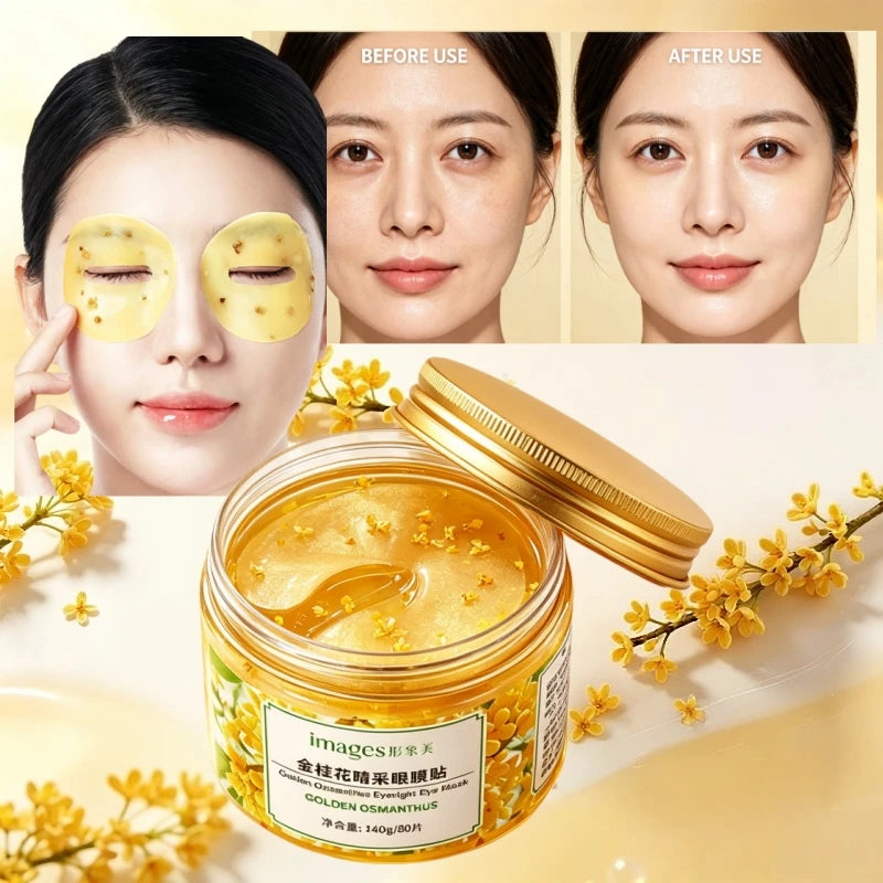 1 Box of 80 Eye Mask Patches Contains Golden Osmanthus Flower