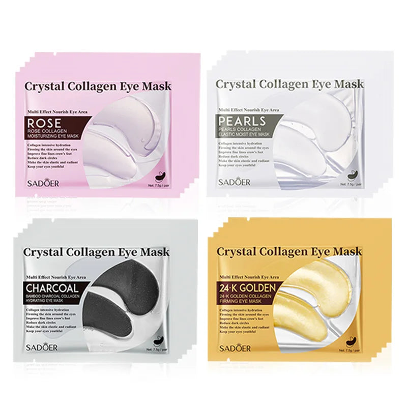 10 Pairs SADOER 24K Gold Crystal Collagen Eye Mask Anti Dark