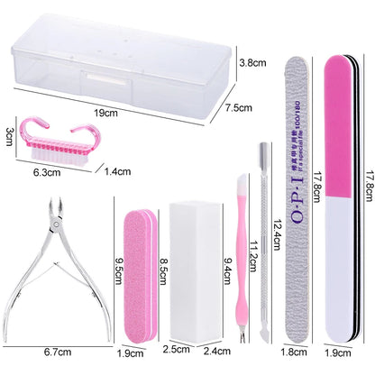 9-Piece Nail Art Tool Set with Files & Buffers