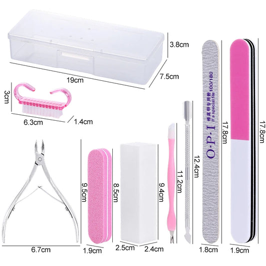 9-Piece Nail Art Tool Set with Files & Buffers