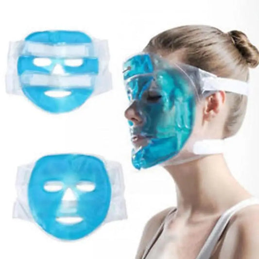 Cold Gel Face Mask Ice Compress Blue Full Face Moisturizing Cold