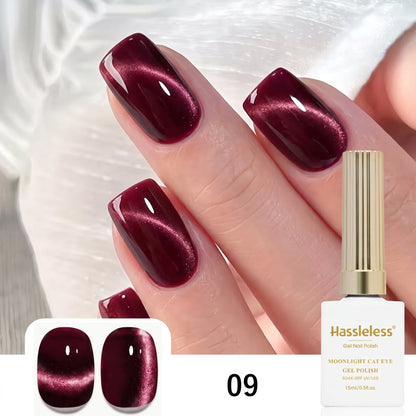Hassleless Ruby Cat's Eye Magnetic Nail Polish White