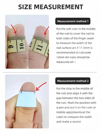 Short Round Hand-Pressed Nail Art Nails