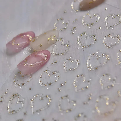 Jelly Crystal Star & Heart Nail Stickers