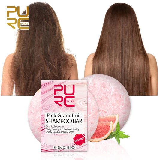 PURC Pink Grapefruit Shampoo Bar Soap Smoothing Repair Damaged