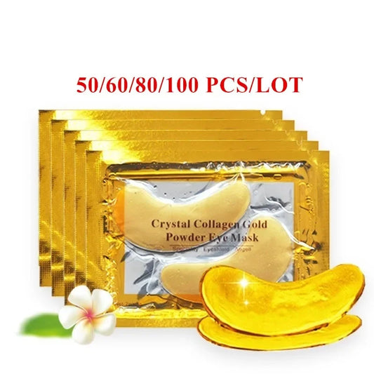 50/60/80/100 Pcs Crystal Collagen Gold Eye Mask Anti Dark Circles