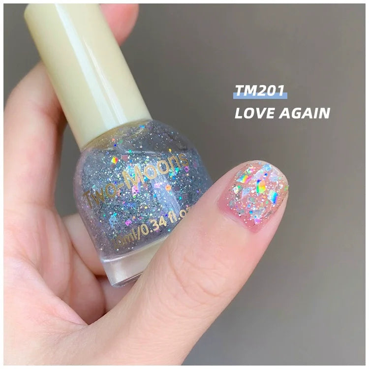Two Moons 10ml Water-Based Peel Off Nail Glitter Nail Lacquer
