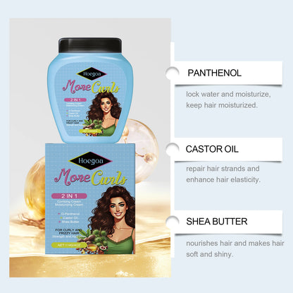 Leave-In Conditioner Cream for Curly Dry Hair Anti-Frizz