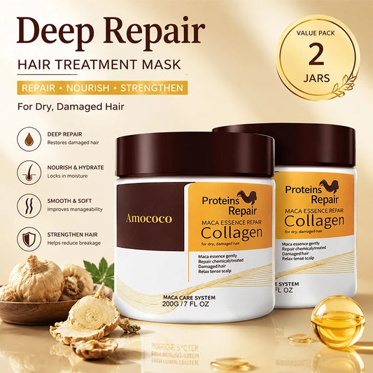 Amococo 2pcs Hair Mask 200g Each Protein Collagen