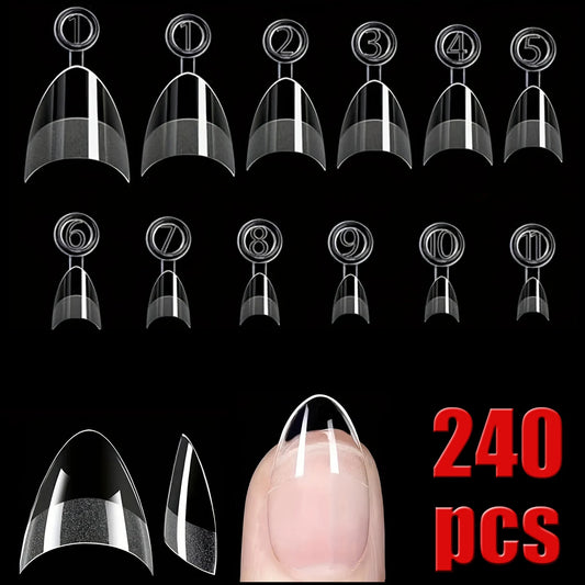 Half-Cover Almond Matte Nail Tips