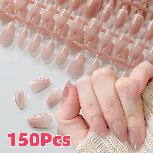 Nude Gradient Short Almond Press-On Nails