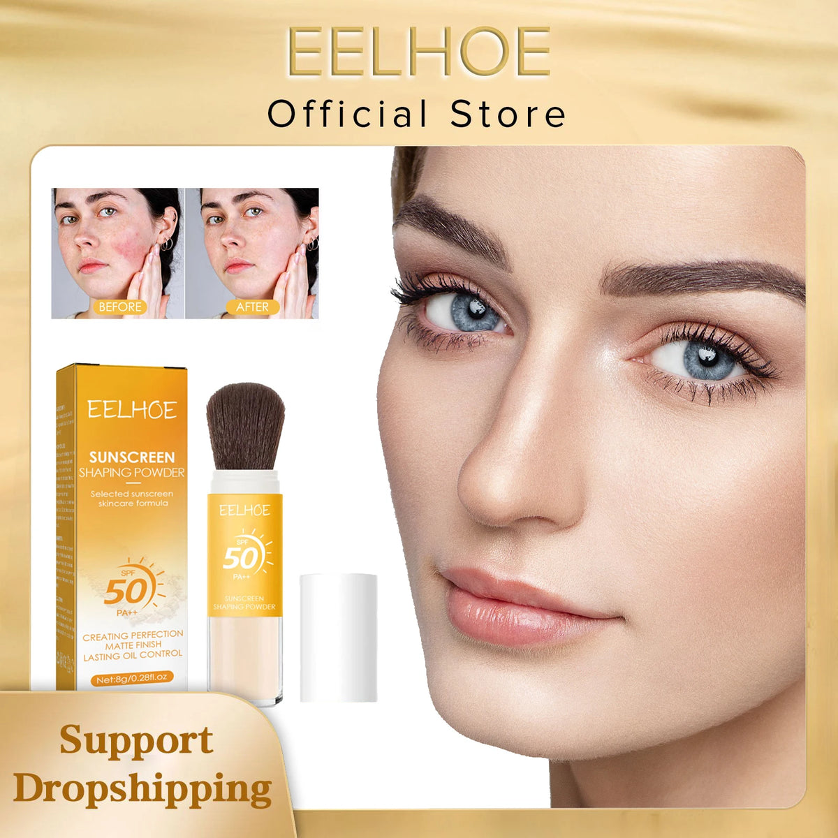 SPF50 Sunscreen Loose Powder Sunblock Skin Protective Waterproof