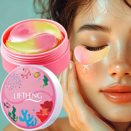 60pcs/box Seaweed Sakura Crystal Collagen Eye Mask Anti Dark