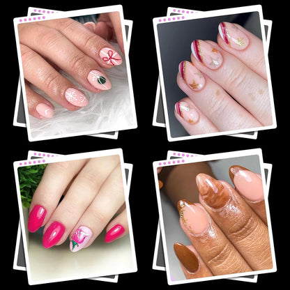 Short Almond Frosted Press-On Nails