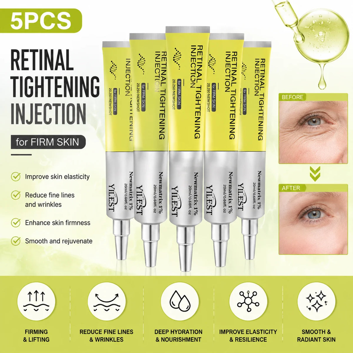 Retinal Eye Cream 20ml with Retinol Ceramide Panthenol Hydrating