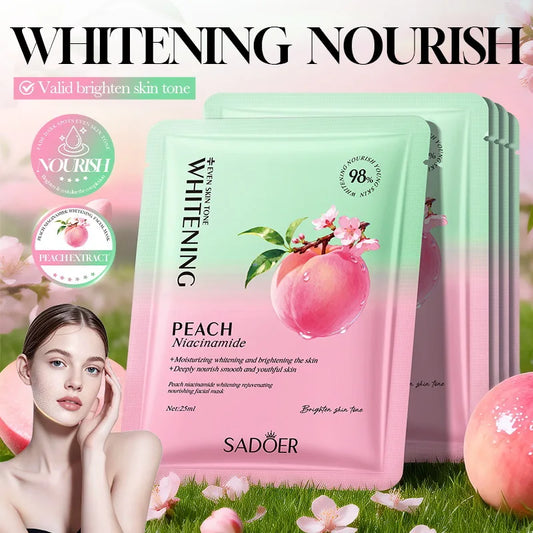 5psc SADOER Peach Niacinamide Facial Masks Anti-aging Hydrating