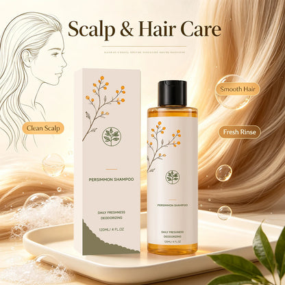 Persimmon Fresh Shampoo Clean Scalp Dirt Nourish Hair Texture