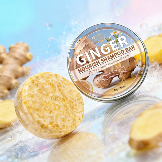 Ginger Essential Oil Shampoo Bar, Plant Extract Essence Deep Hair