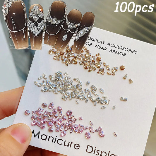 Mini Zircon Nail Rhinestones – Clear, Pink & Champagne