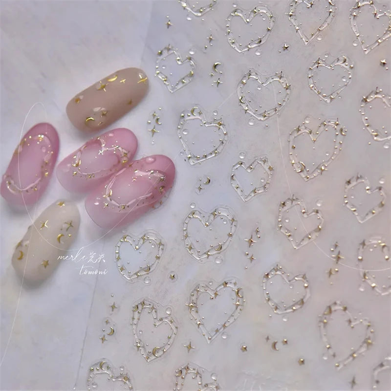 Jelly Crystal Star & Heart Nail Stickers
