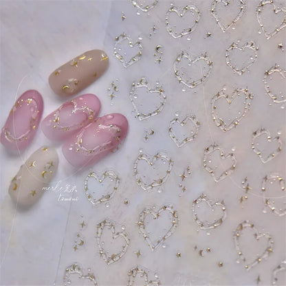 Jelly Crystal Star & Heart Nail Stickers