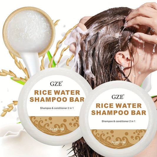 GZE Rice Water Shampoo Bar Soap Scalp Gentle Cleaning Handmade