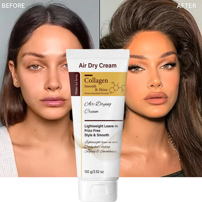 Collagen Air Dry Hair Cream, Frizz-Free Styling for Smooth Shiny