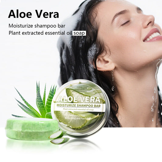 Aloe Vera Moisturizing Shampoo Bar, Plant Extract Essence Deep