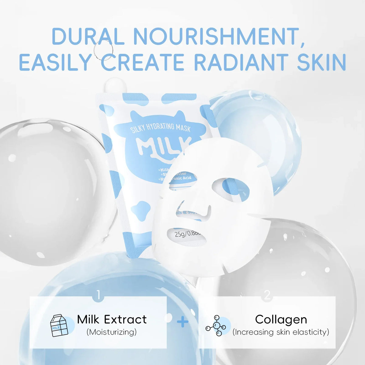 LAIKOU Milk Silky Hydrating Mask Brightening Collagen Sheet Mask