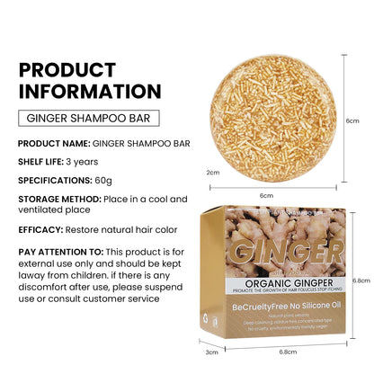 Ginger Tea Tree Soap Shampoo Bar Deep Cleansing Purifying Oil