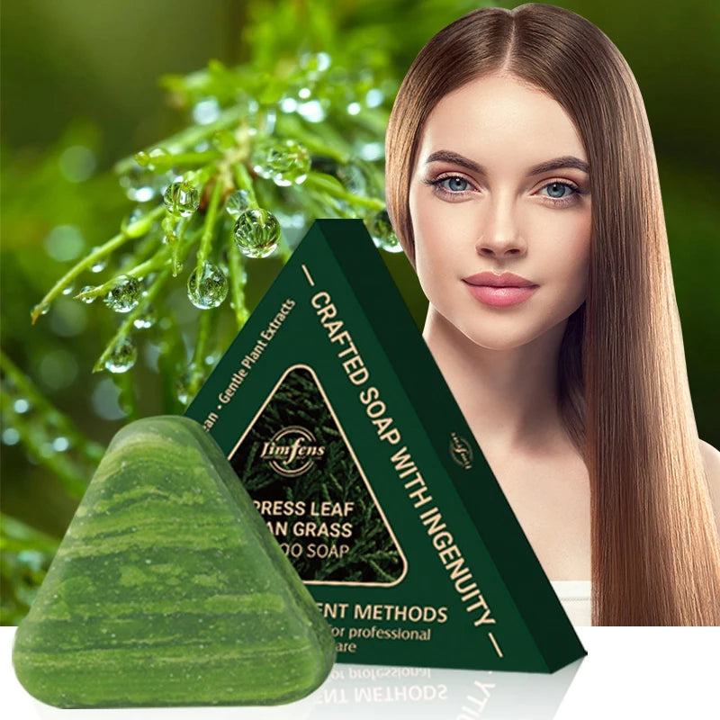 Cypress Leaf Usman Grass Shampoo Bar, Enriched With Ginseng