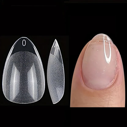 Short Almond Frosted Press-On Nails