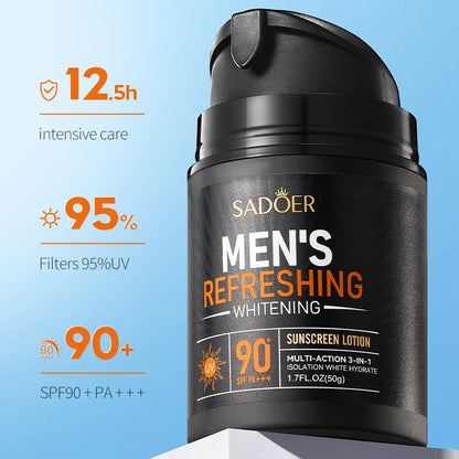 SADOER Men's Sunscreen for Face Neck Body Solar Blocker for Men