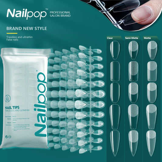 Full-Cover Coffin Press-On Nails – 120 Pieces