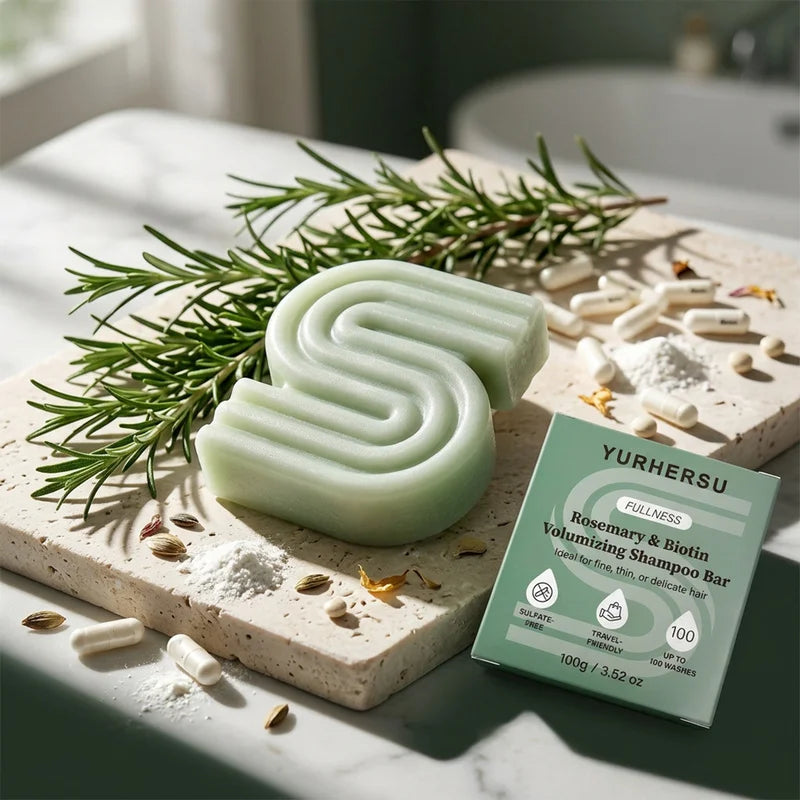 Rosemary and Biotin Shampoo Bar, Dual-Action Hair Strengthening
