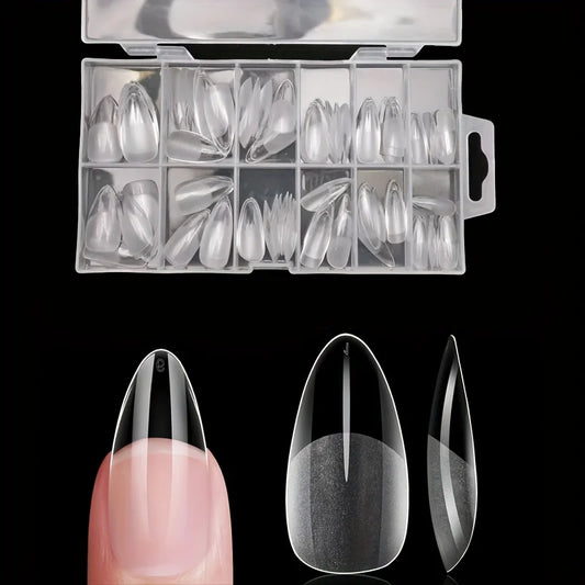 Full-Cover Press-On Nail Tips – Stiletto, Almond, Square & Coffin