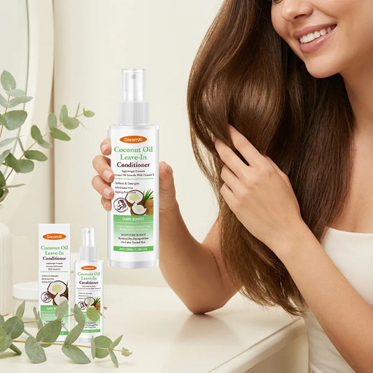 Gleamxi Coconut Oil Leave-In Conditioner Spray Softens Detangles