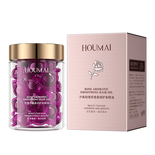30 Capsules Rose Hair Essential Oil, Hair Vitamins Capsules