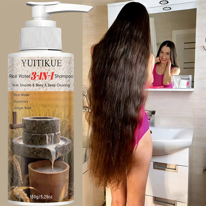 YUITIKUE Rice Water 3-in-1 Shampoo - Rosemary Ginger Root Deep
