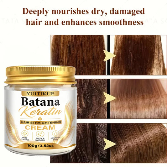 Batana Keratin Hair Smoothing Cream Anti Frizz Leave-in Treatment