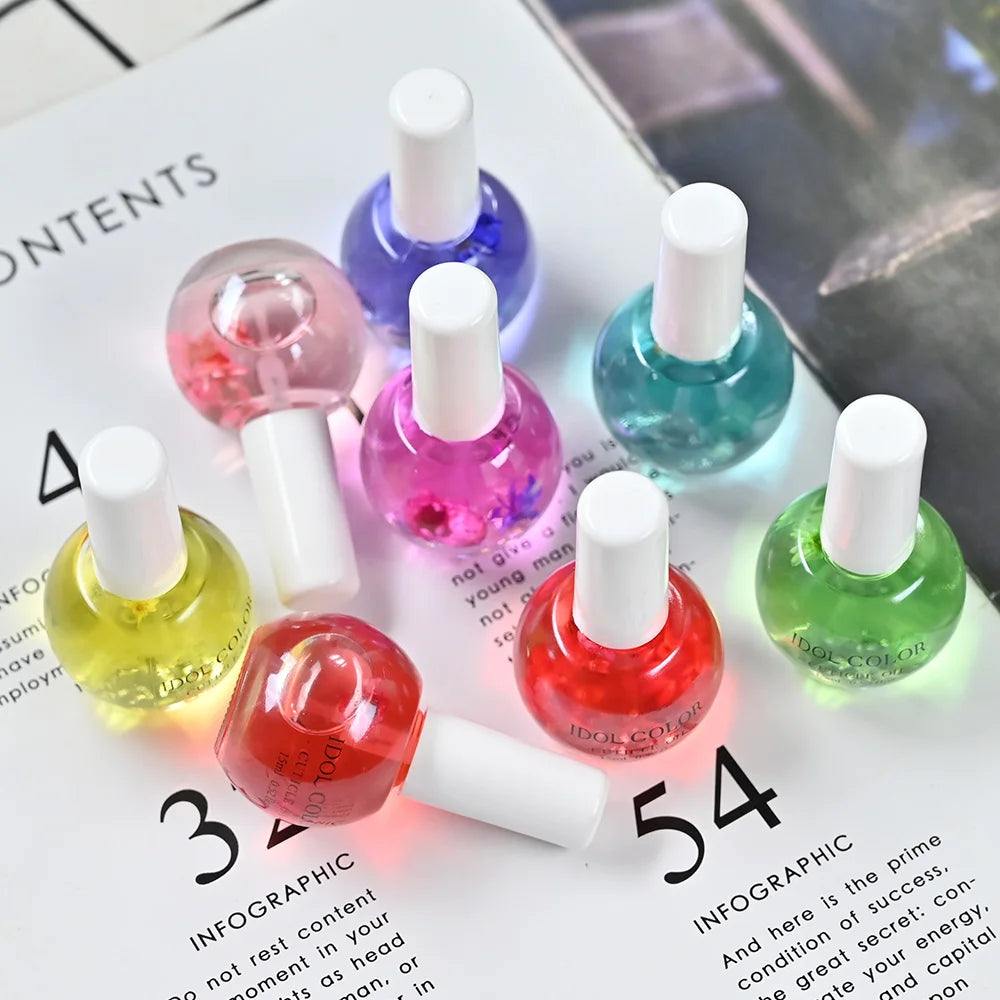 Fruit Flower Smell Nail Nutrition Oil Clear Glass Bottled