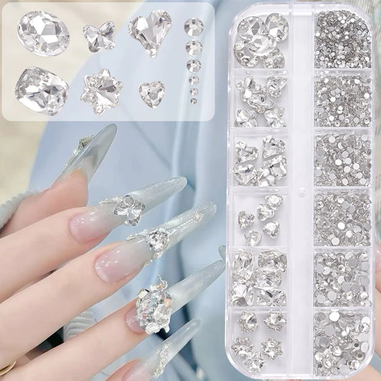 Clear Rhinestones – 12 Shapes Mixed