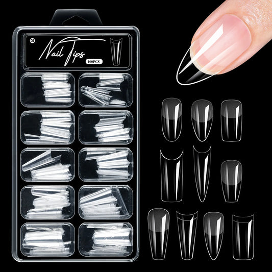 Traceless Transparent Almond-Square Nail Stickers
