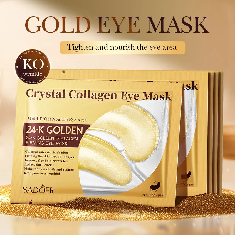 20Pcs=10Pairs Gold Collagen Crystal Eye Mask Skincare Eye Patches