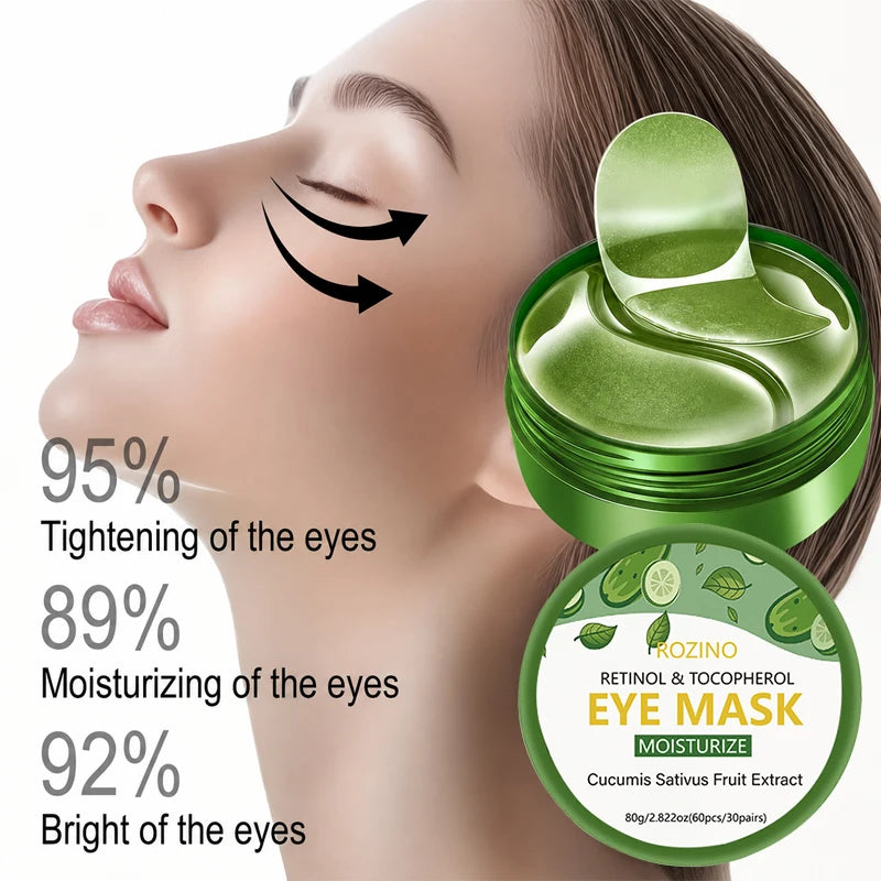 30 Pairs Green Retinol and Tocopherol Cucumber Moisturizing Eye Patches