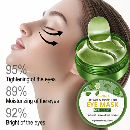 30 Pairs Green Retinol and Tocopherol Cucumber Moisturizing Eye Patches