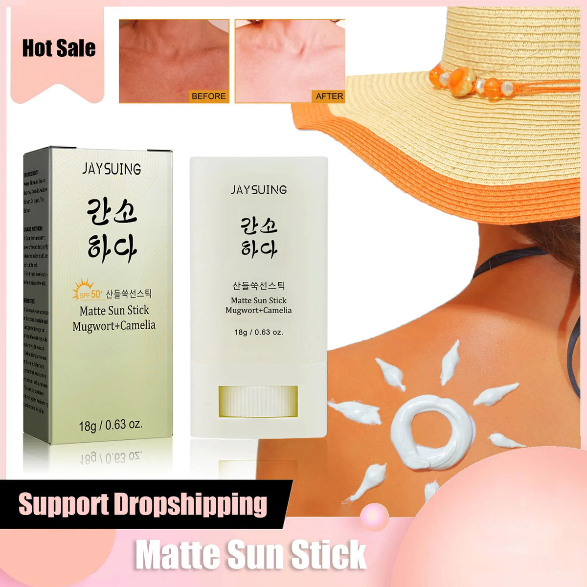 Face Body Sunscreen Matte Sun Stick SPF 50+