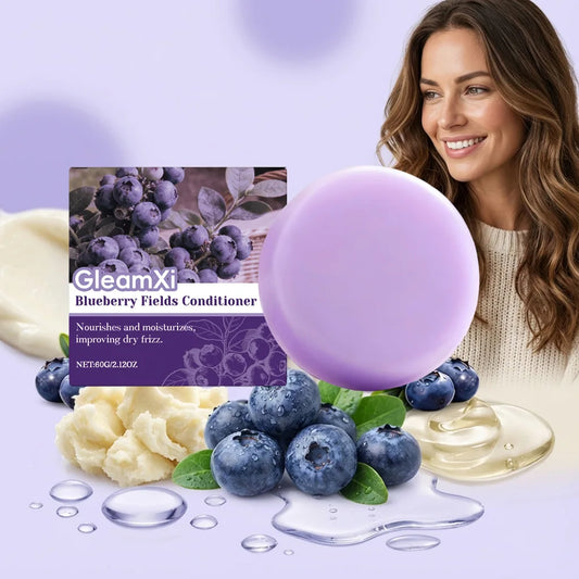Gleamxi Blueberry Fields Conditioner Bar Solid Anti Frizz Repair