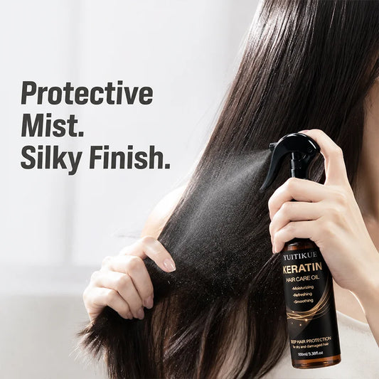 Keratin Hair Oil Spray Hydrate Dry Damaged Hair Anti Frizz Smooth